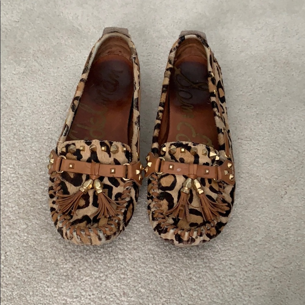 Sam Edelman Leopard Studded Driver Loafers